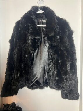 C. Magic Black Rabbit Fur Coat